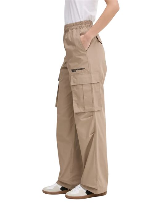 Pantalone cargo donna tortora in cotone bio Karl Lagerfeld jeans | A1W100621JH